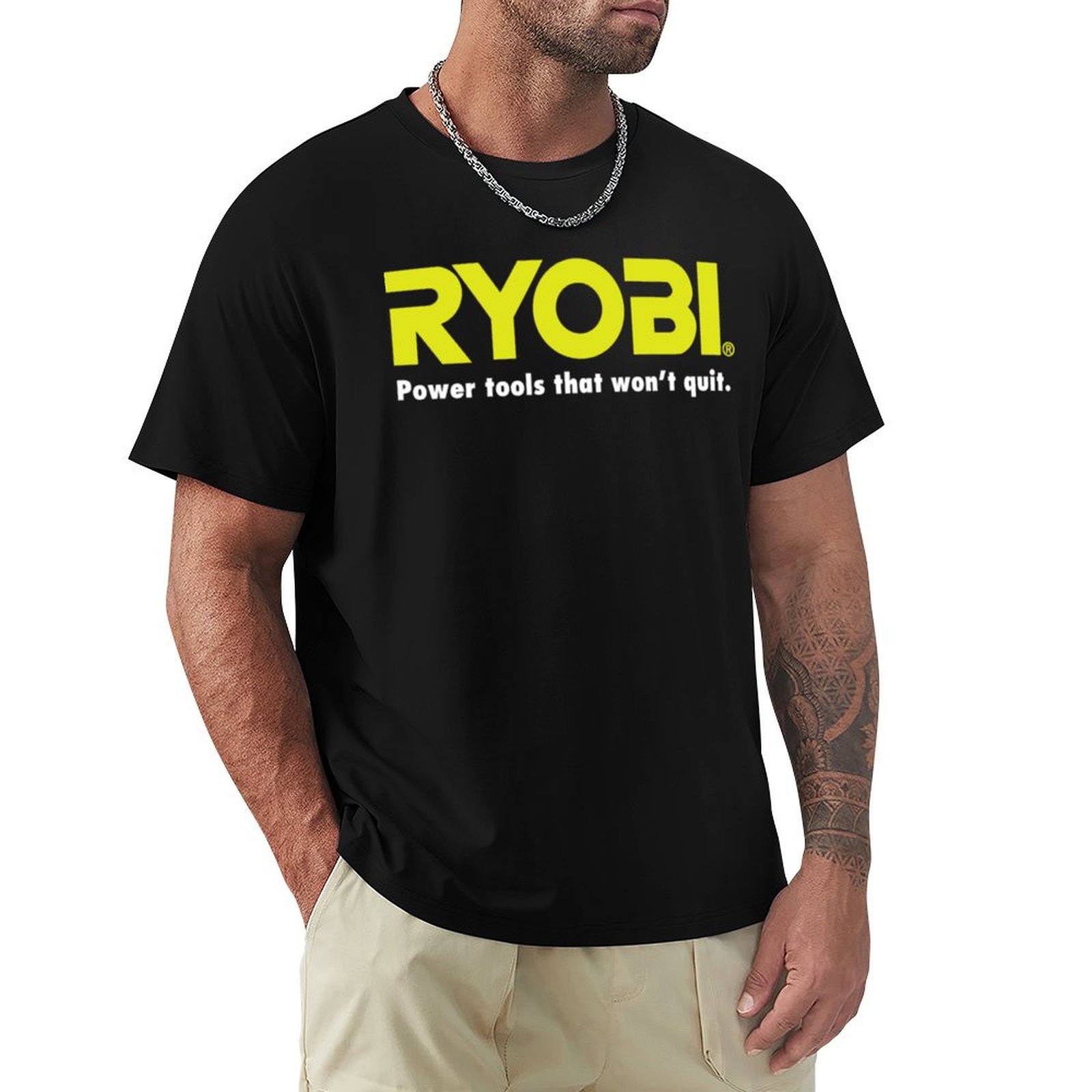 Power Tools Logo - T-shirt in cotone con logo RYOBI,